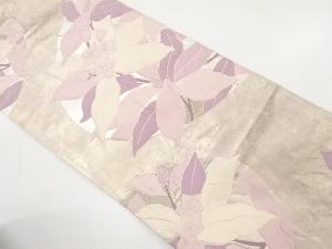 アンティーク　枝花模様織り出し袋帯（着用可）